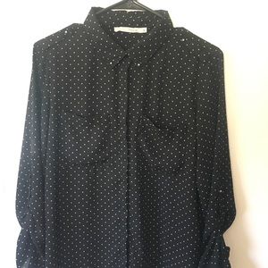 Women’s button down polka dot blouse